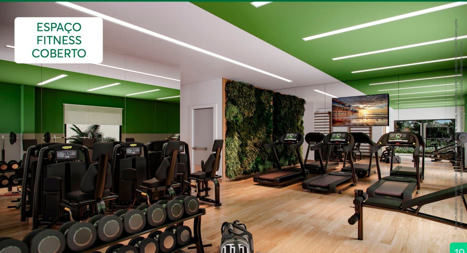 Espaço fitness coberto e equipado do Château de Vermont