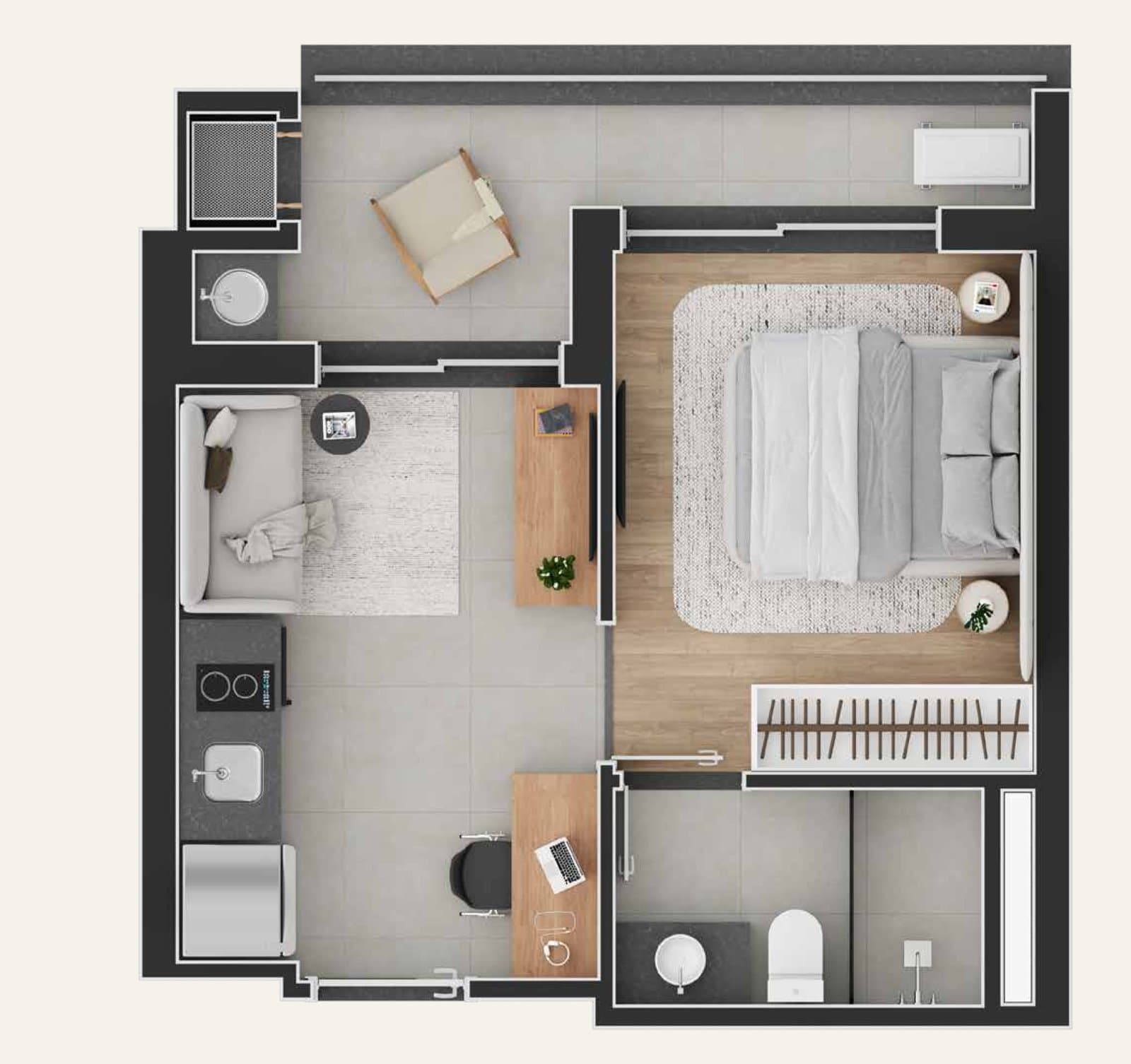 Planta de apartamento do Cosmo Hype Living