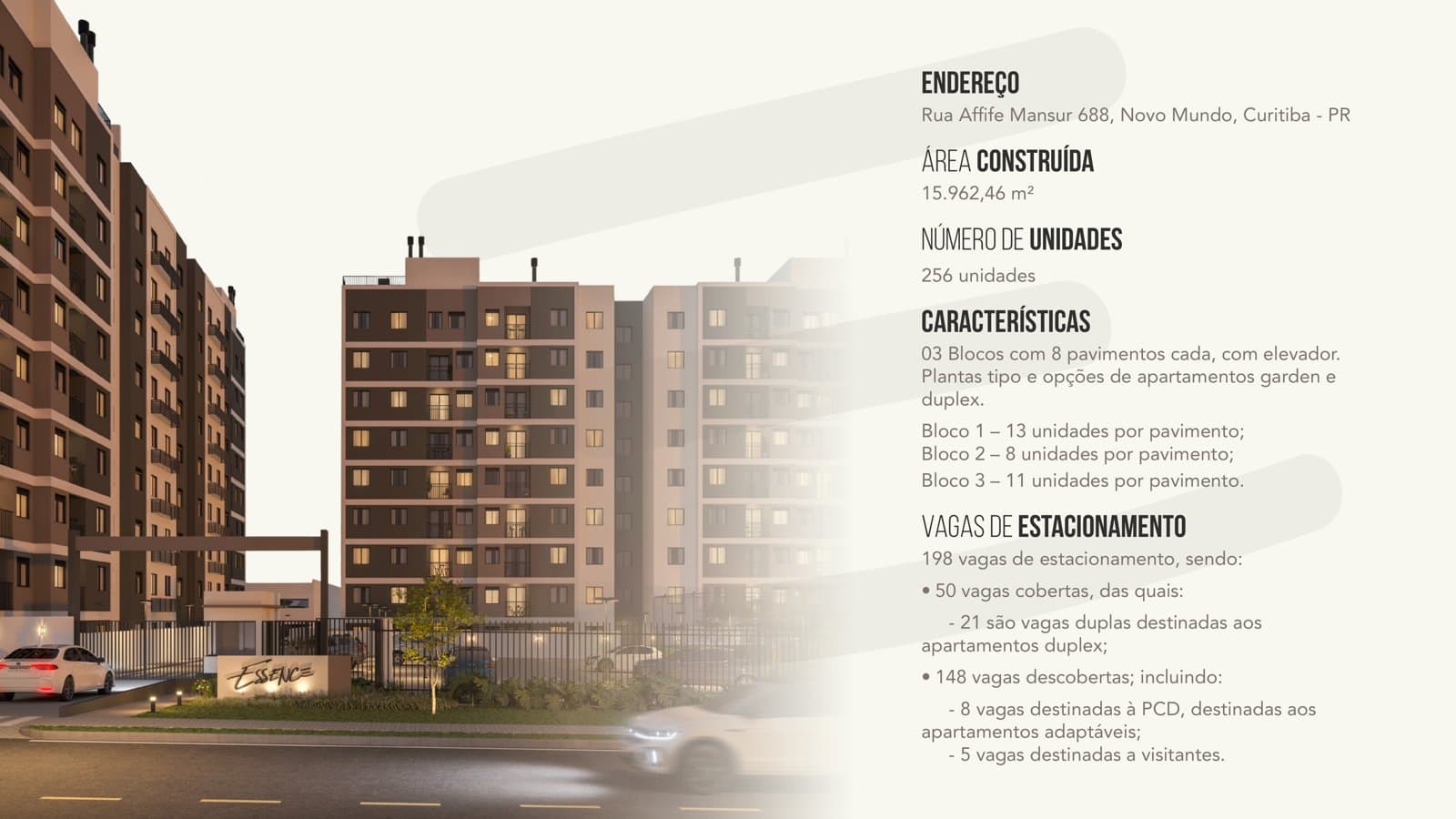 Fachada noturna - Essence