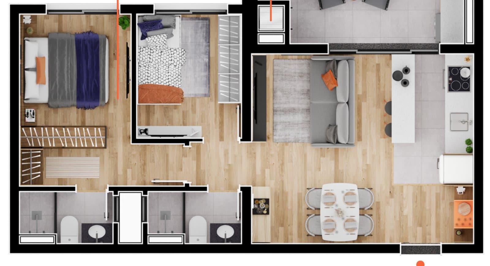 Planta de apartamento do High City Habitat 1