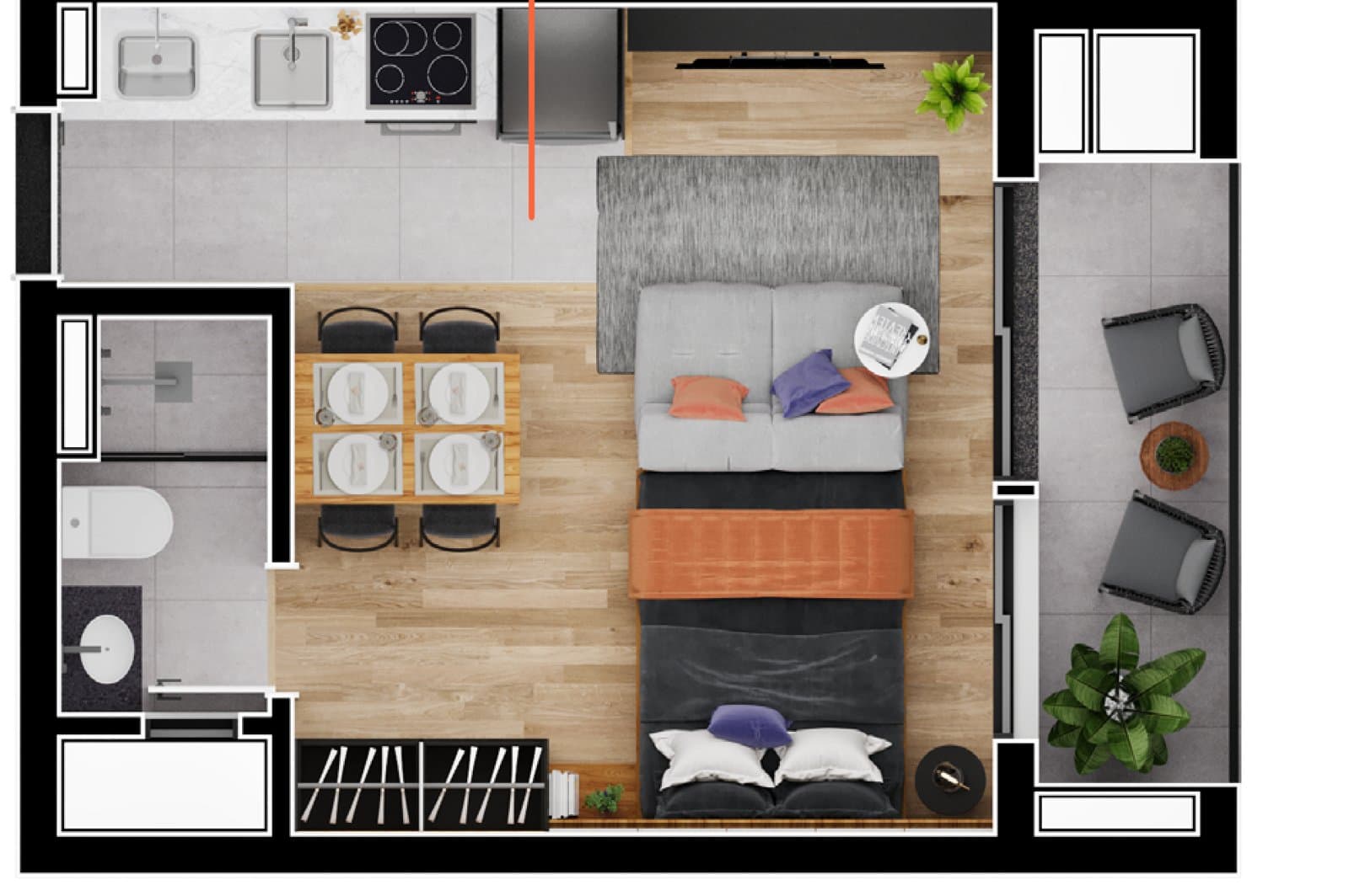 Planta de apartamento do High City Habitat 2