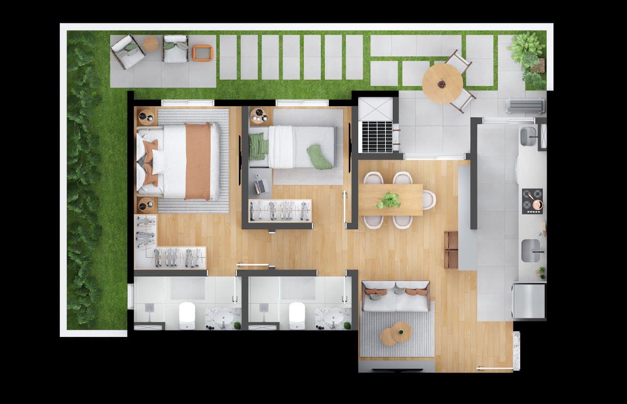 Planta de apartamento do MEO Neoville