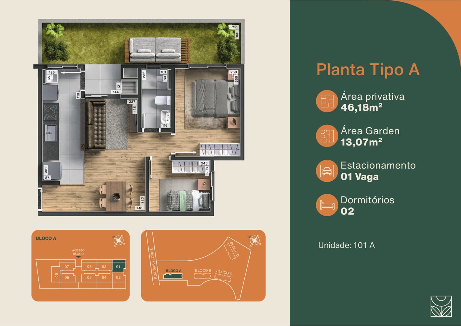 Planta de apartamento do San Francesco