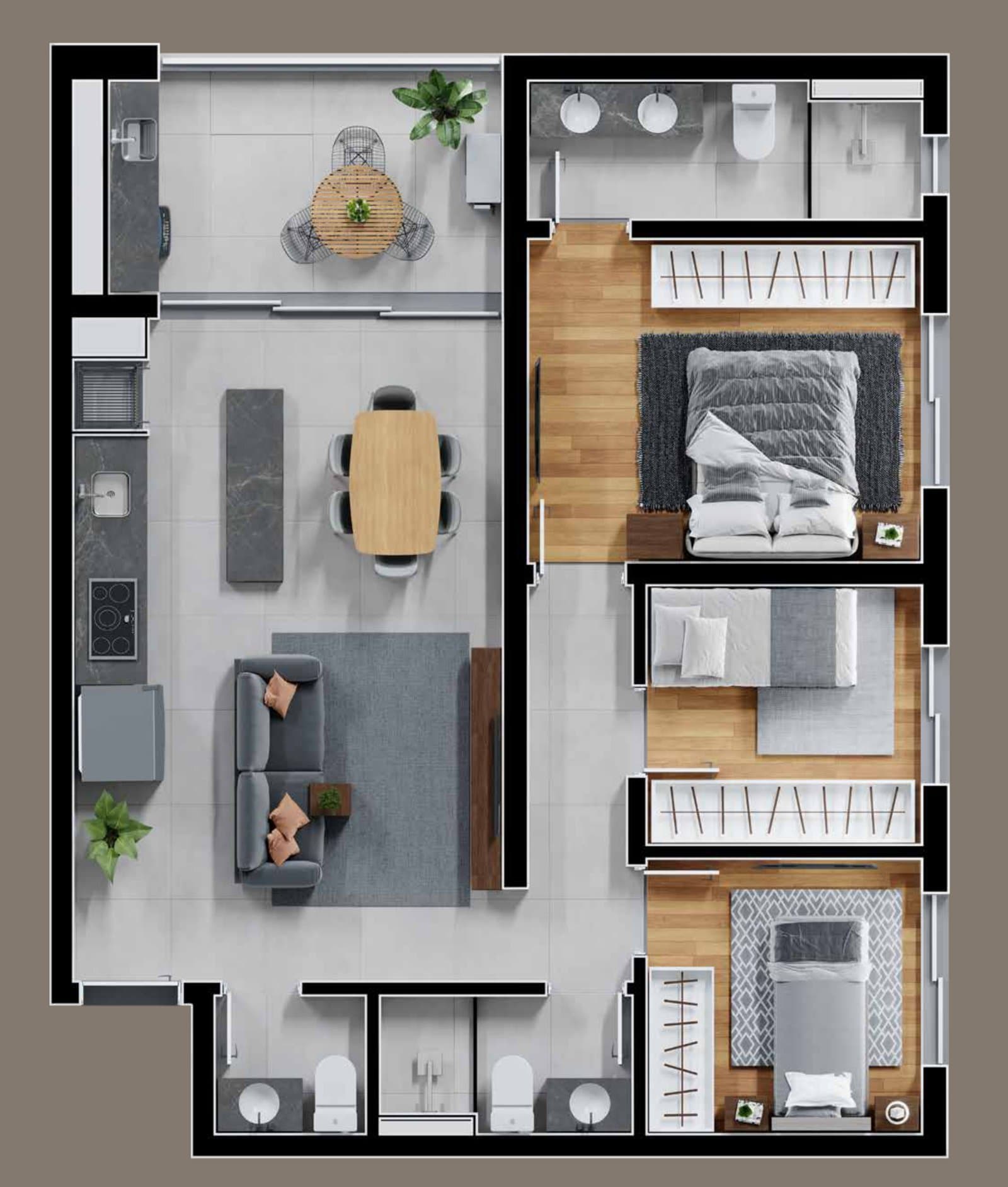 Planta de apartamento do Stone Urban Habitat