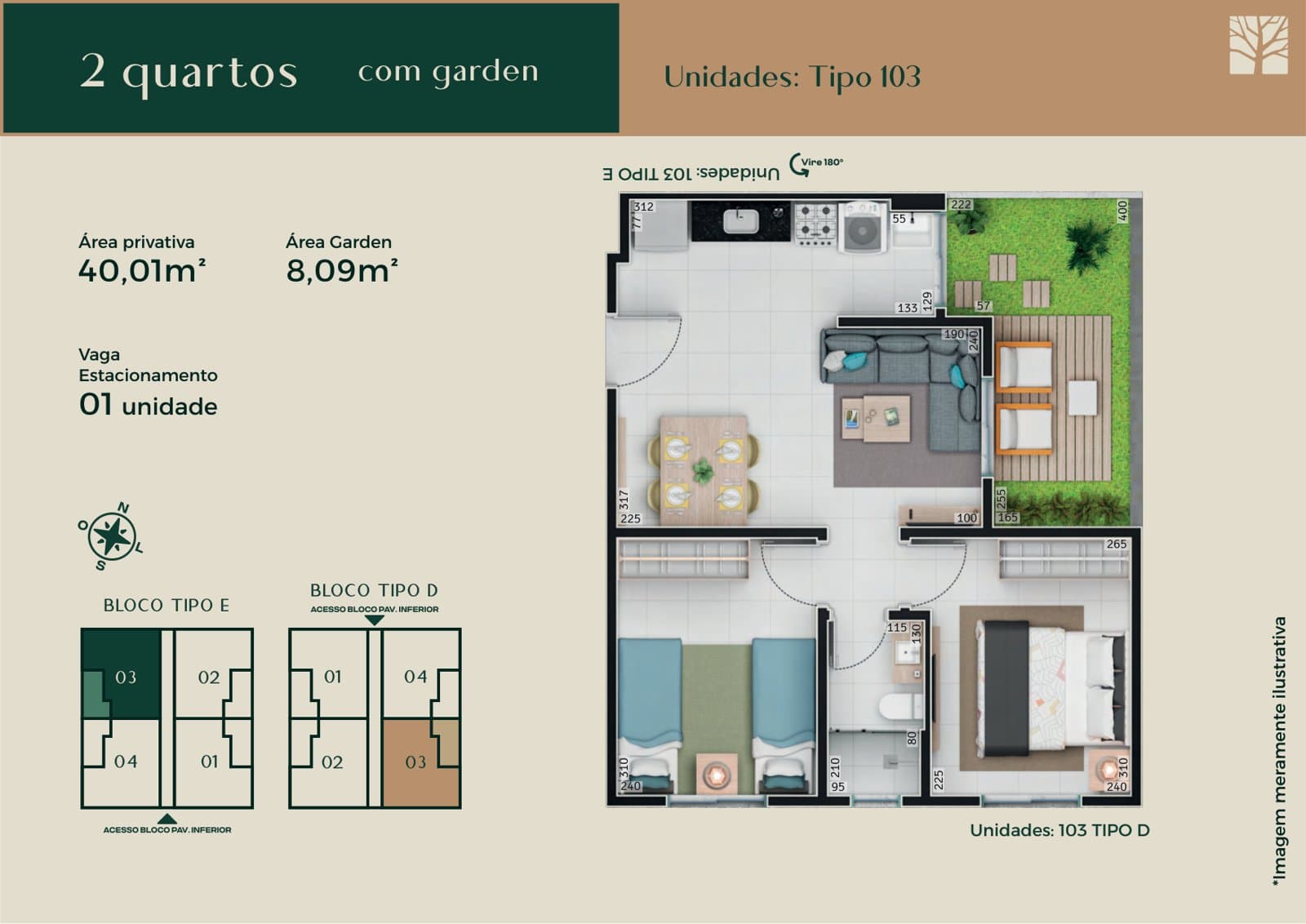 Planta de apartamento do Boulevard Felice