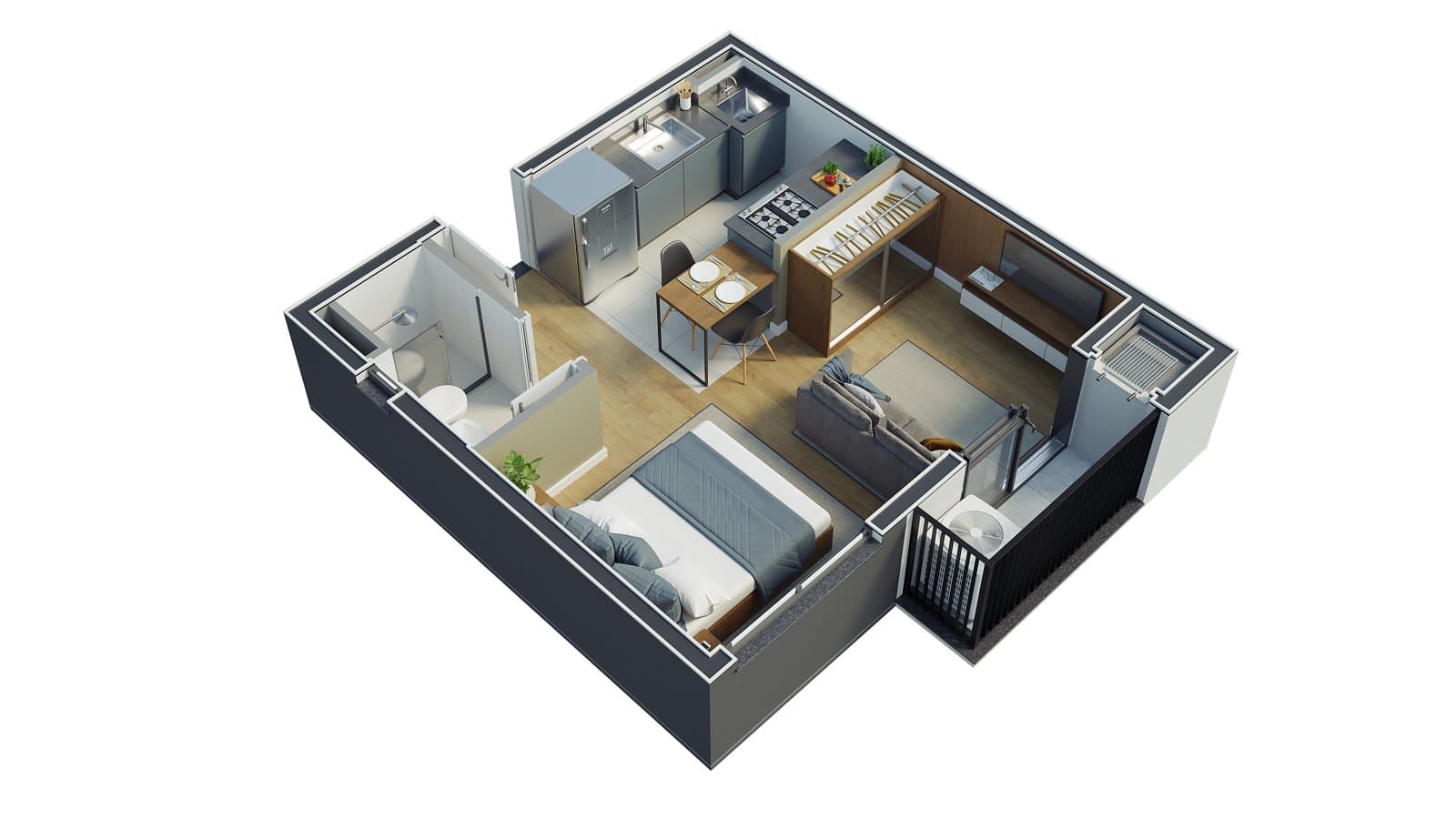 Planta de apartamento do Luna House