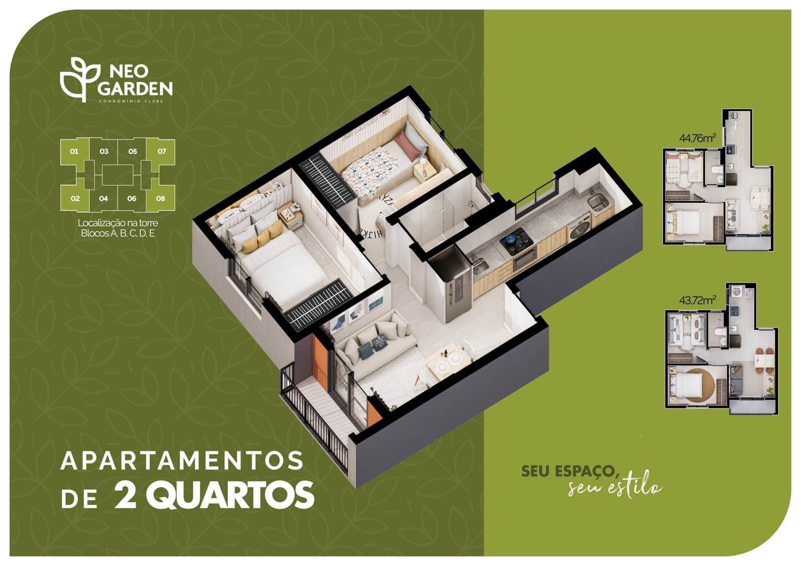 Planta de apartamento do Neo Garden