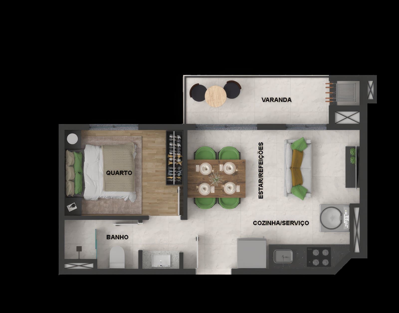 Planta de apartamento do Neo Mundi