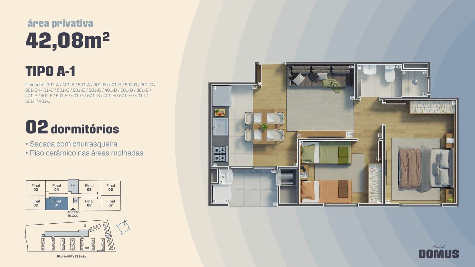 Planta de apartamento do Portal Domus