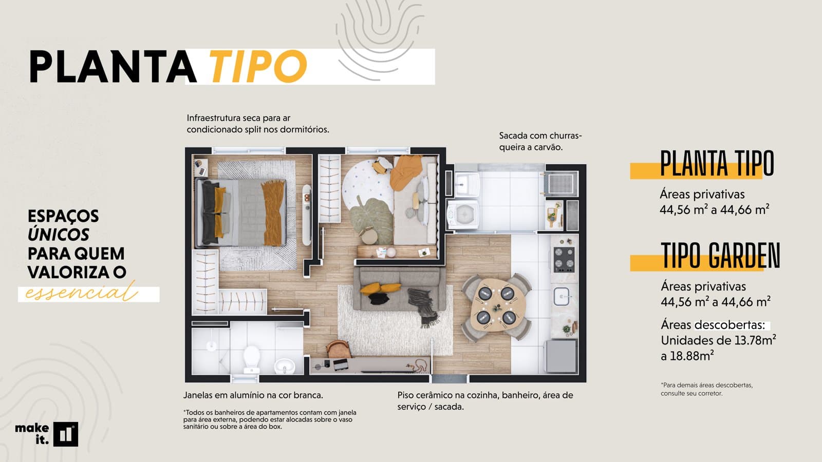 Planta de apartamento do Uniq 570
